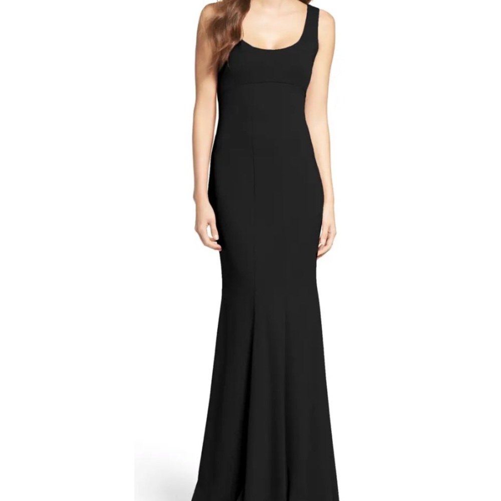 Katie May Black Long Fitted Formal Dress